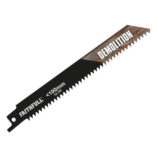Faithfull S922HF Bi-Metal Sabre Saw Blade Demolition 150mm 10 TPI (Pack 5) Faithfull - RockBottom Northampton