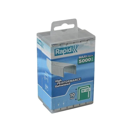 Rapid 140/10 10mm Galvanised Staples (Poly Pack 5000) Rapid - RockBottom Nothampton