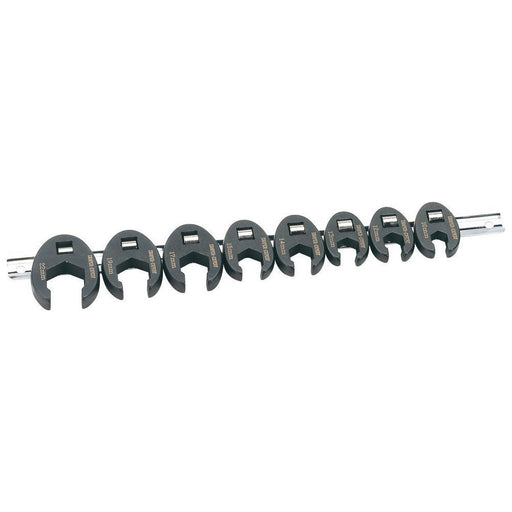 Draper Metric Crow Foot Spanner Set on a Metal Rail, 3/8" Sq. Dr. (8 Piece) Draper - Town Tools 