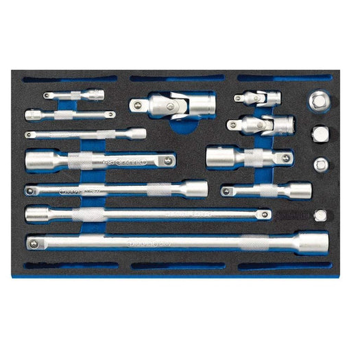 Draper Extension Bar, Universal Joints and Socket Convertor Set 1/4 Drawer EVA I Draper - Town Tools 