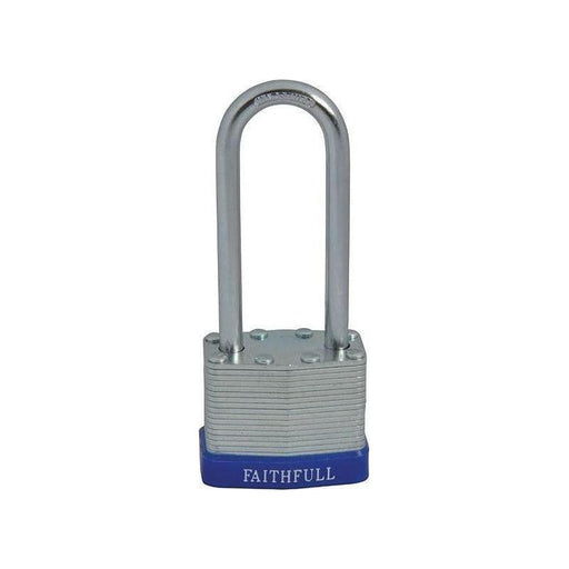 Faithfull Laminated Steel Padlock 40mm Long Shackle 3 Keys Faithfull - RockBottom Northampton