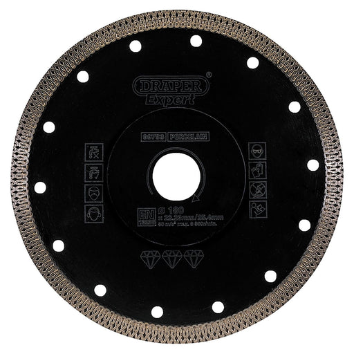 Draper Turbo-X Porcelain Diamond Blade, 180mm 99793 Draper - Town Tools 