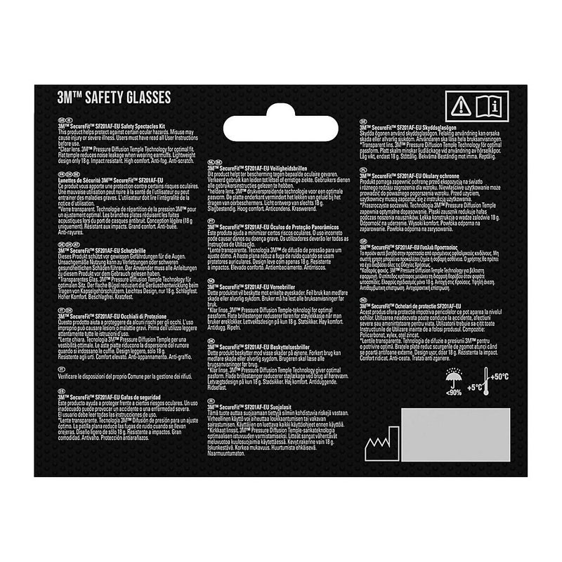 3M SecureFit 1 Clear Anti-scratch Safety Glasses - SF200C