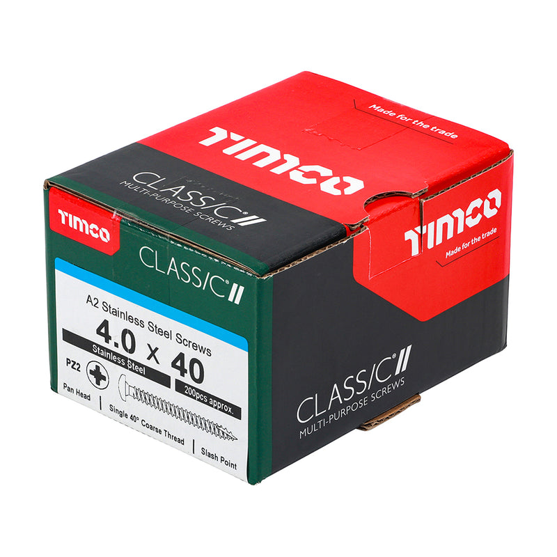 TIMCO Classic Multi-Purpose Pan Head A2 Stainless Steel Woodcrews