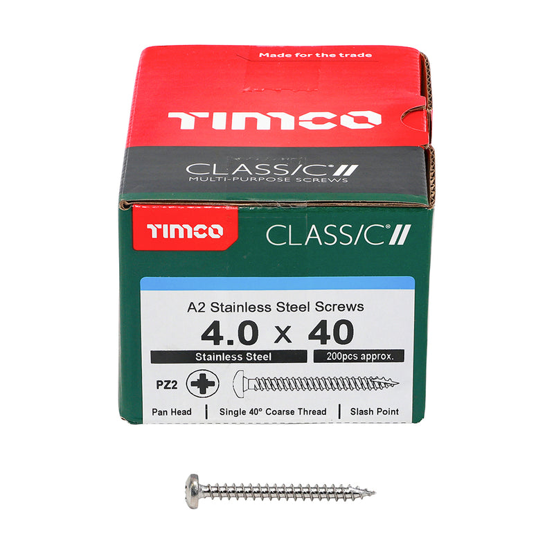TIMCO Classic Multi-Purpose Pan Head A2 Stainless Steel Woodcrews