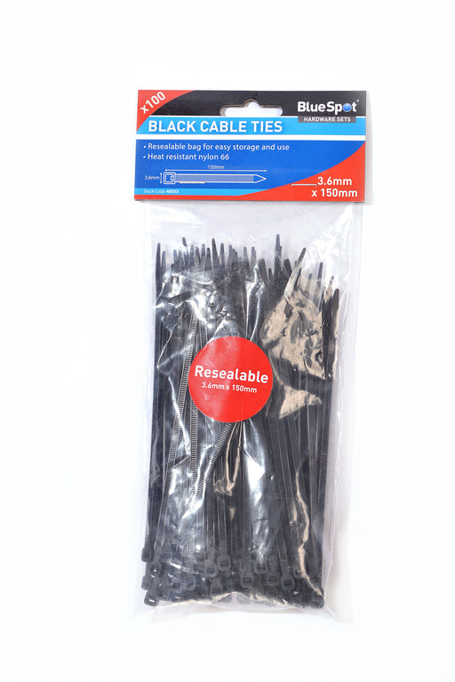 Blue Spot Tools 100 PCE Black Cable Ties