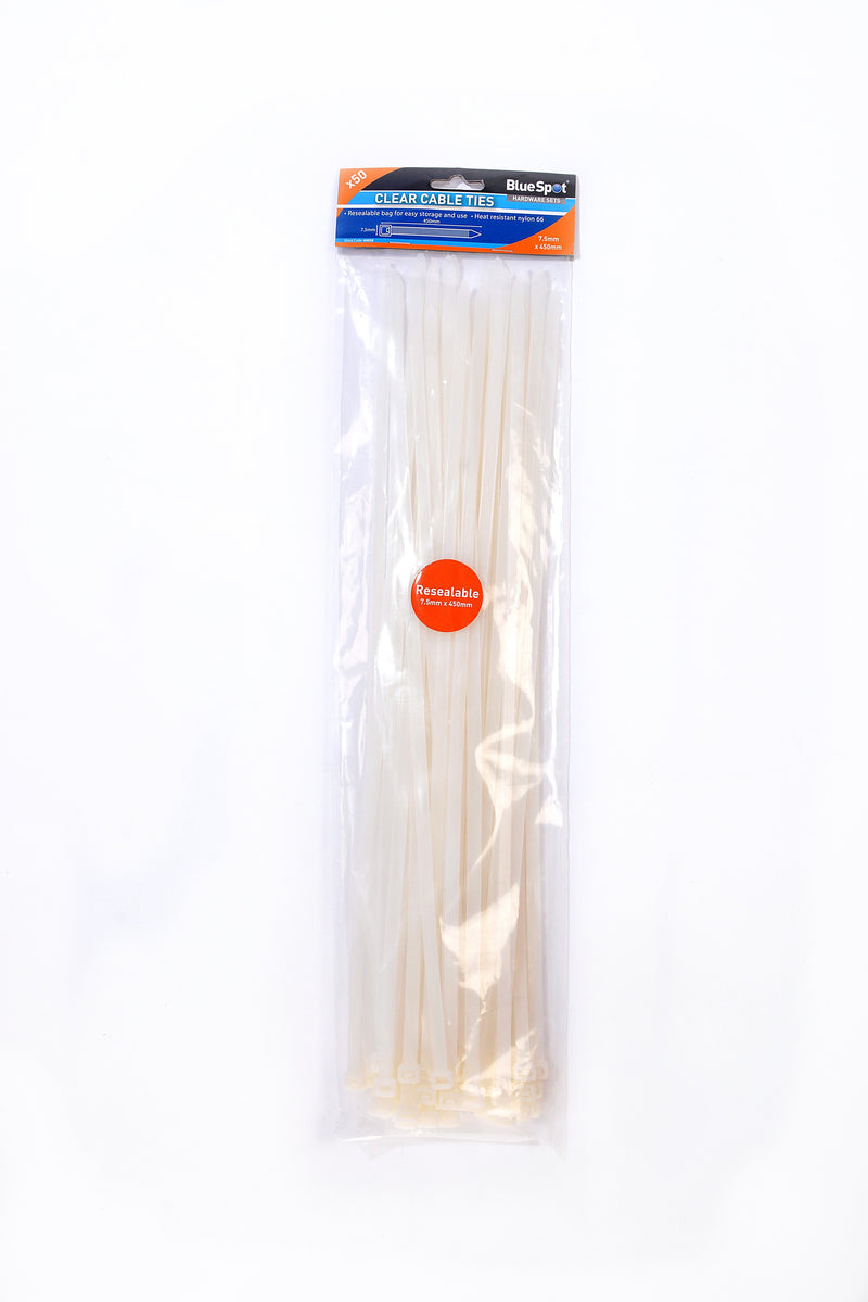 Blue Spot Tools 50 PCE White Cable Ties