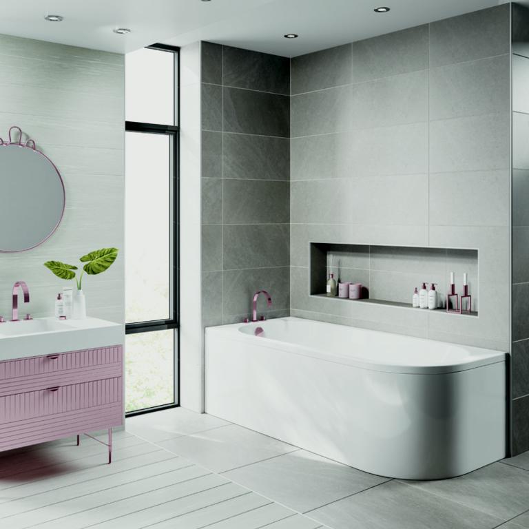 Trojan J Shape Bath Left Hand 750 x 1700mm