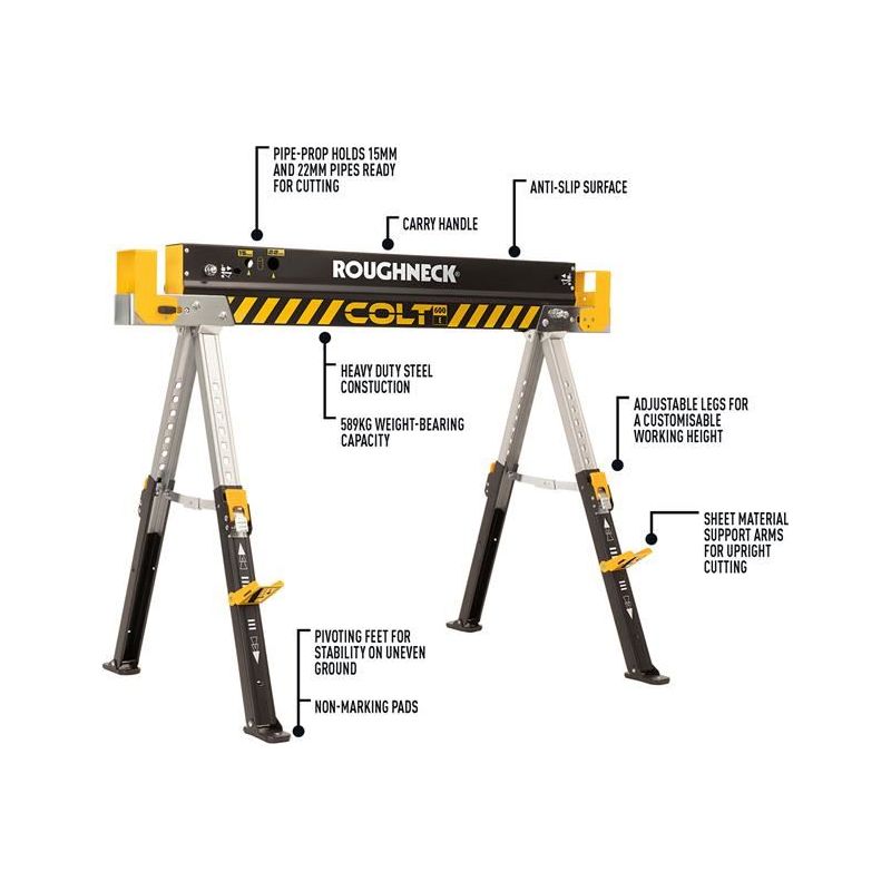 Roughneck COLT 600E Sawhorse (Twin Pack) Roughneck - RockBottom Nothampton