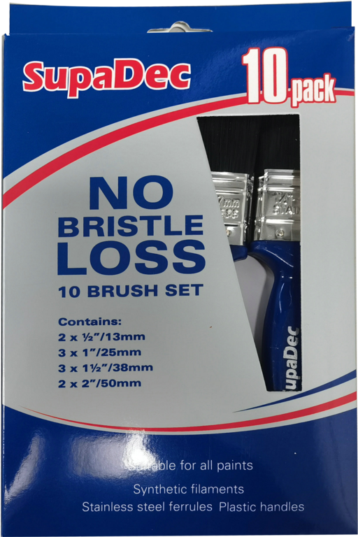 SupaDec No Bristle Loss Brush Set 10 Pack