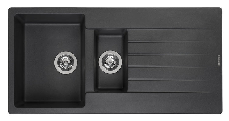 Reginox Black Granite Sink 1.5 Bowl - 1000 x 500mm