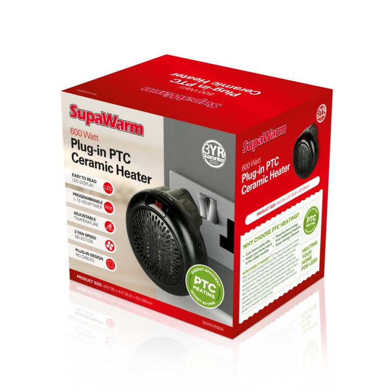 SupaWarm PTC Plug In Heater 600w