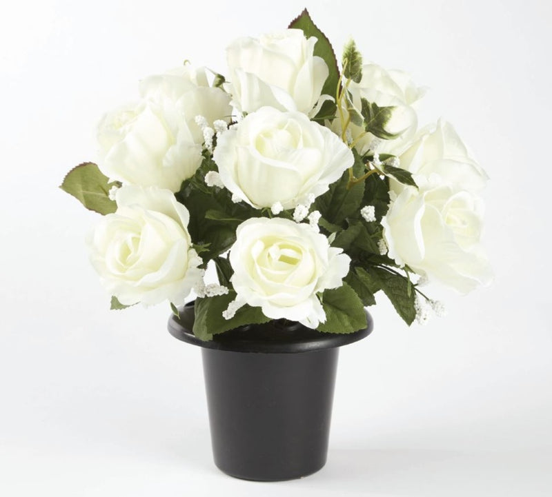Oasis Grave Vase Container Black/White