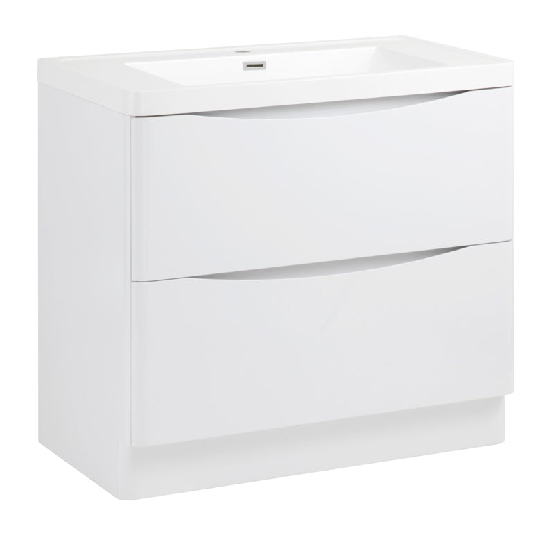 SP Ocata Gloss White 2 Drawer Basin Unit 900mm