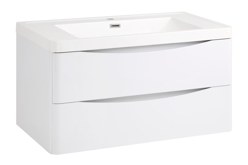 SP Ocata Gloss White Wall Hung Drawer Basin Unit 900mm