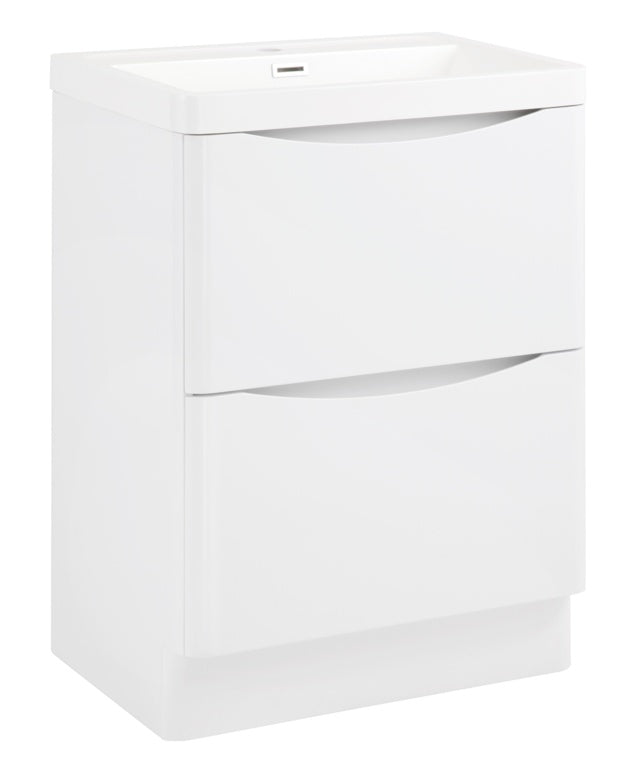 SP Ocata Gloss White 2 Drawer Basin Unit 600mm