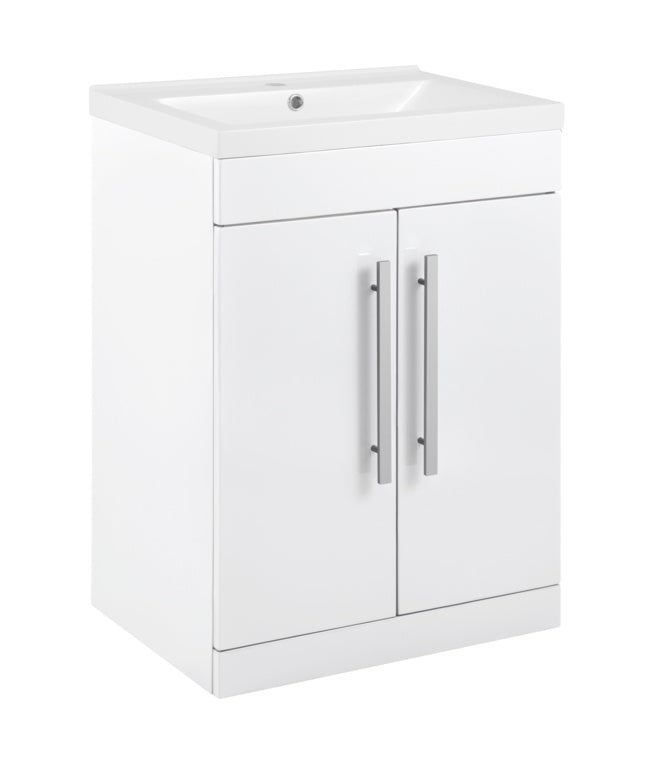 SP Avalon 2 Door Gloss White Basin Unit 600mm