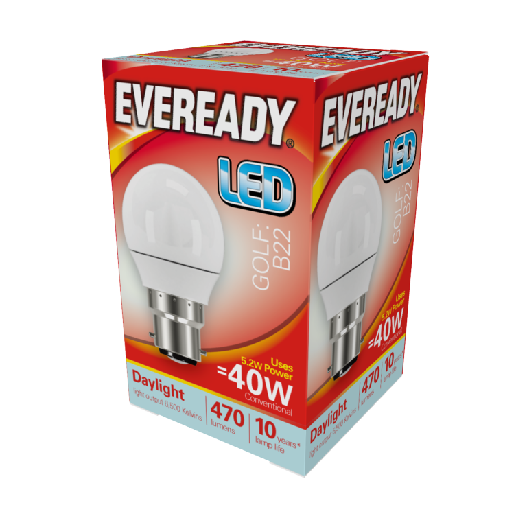 Eveready LED Golf 6w 480lm Daylight 6500k B22