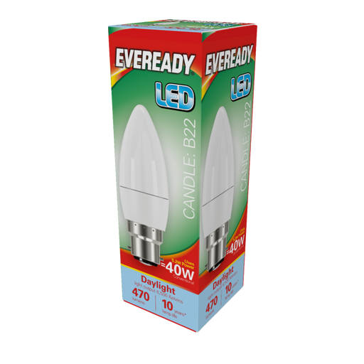 Eveready LED Candle 6W 470lm Daylight 6500k B22
