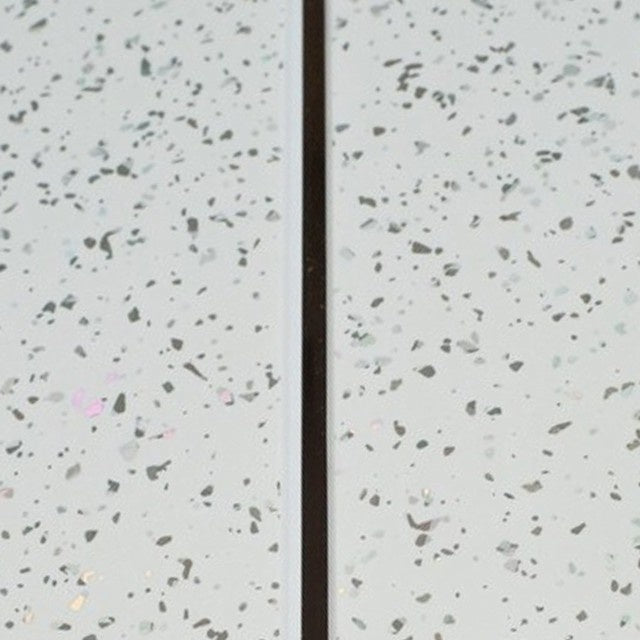 Giavani Ceiling Panel 2700 x 250 x 9.5mm White Sparkle & Chrome Pack 5