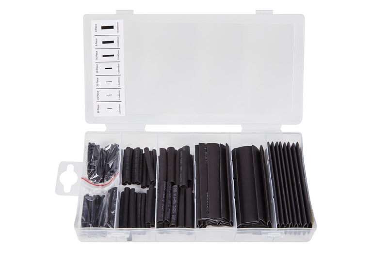 Blue Spot Tools 127 PCE Assorted Black Heat Shrink Tubing Set
