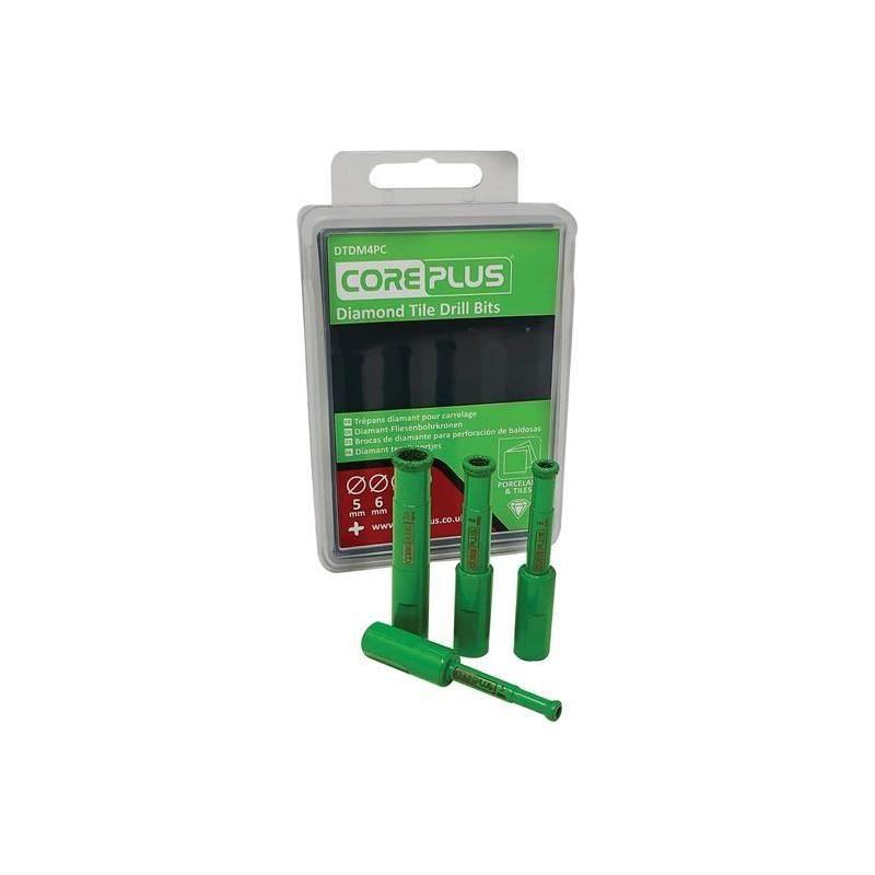 Coreplus DTDM4PC Diamond Tile Drill Bit Set, 4 Piece CorePlus - RockBottom Northampton