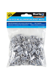 Blue Spot Tools 100 PCE Aluminium Rivet Nuts