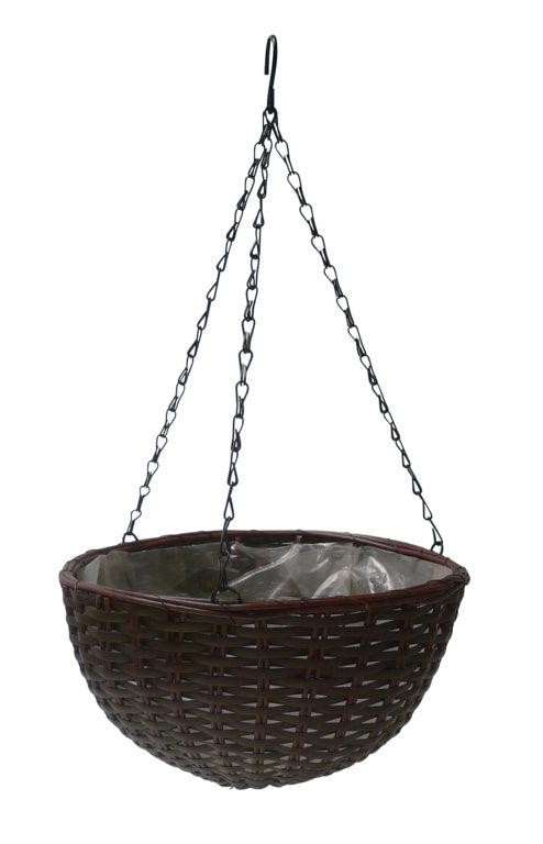 Ambassador Polyrattan Hanging Basket 14"