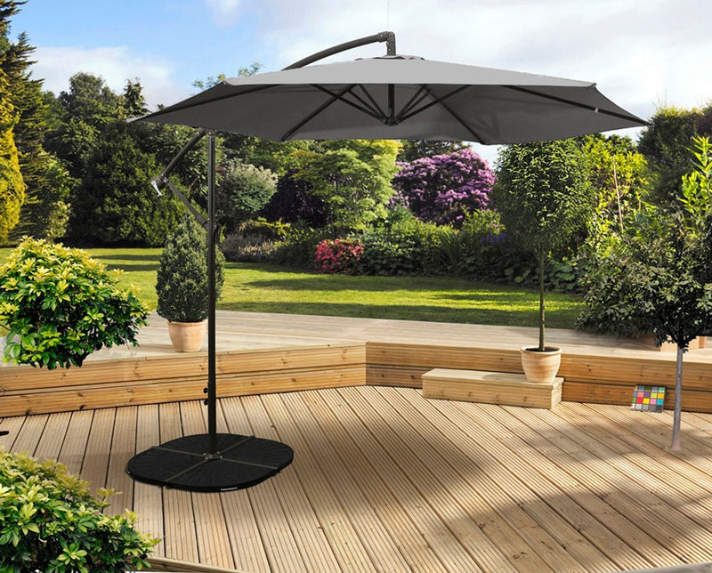 Pagoda 3m Overhanging Parasol Grey