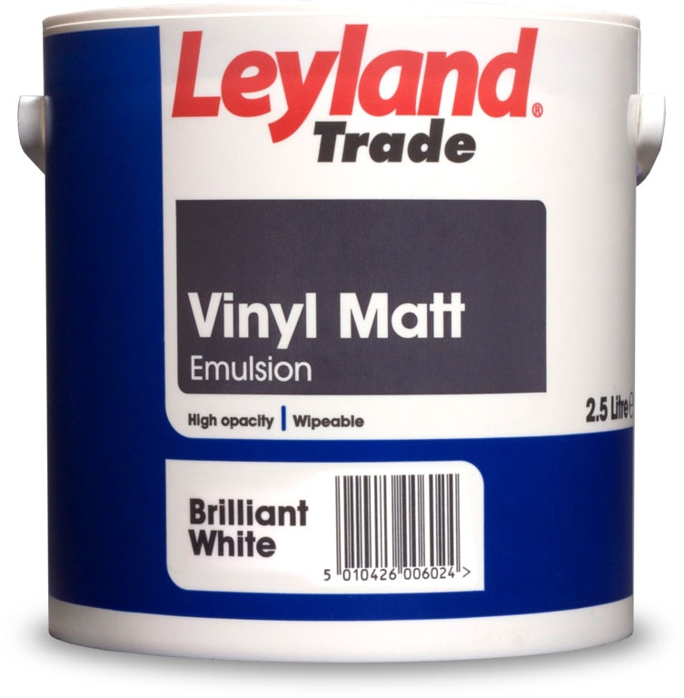Leyland Trade Vinyl Matt 2.5L Brilliant White