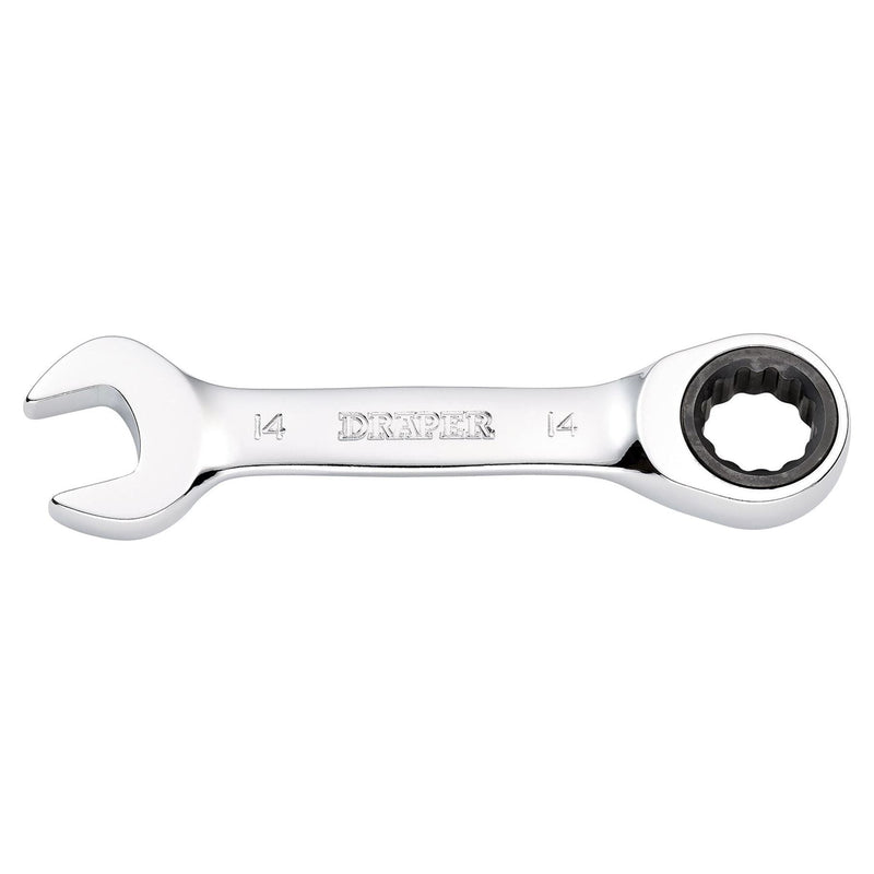 Draper Draper HI-TORQ Metric Stubby Ratchet Combination Spanner, 14mm Draper - Town Tools