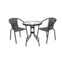 SupaGarden Rattan Bistro Set Grey/Black