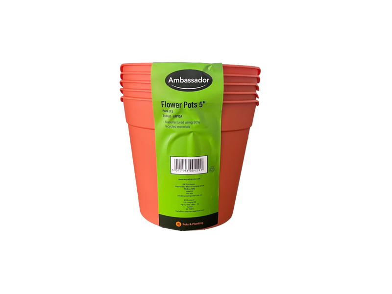 Ambassador Flower Pots 5" - Pack 5