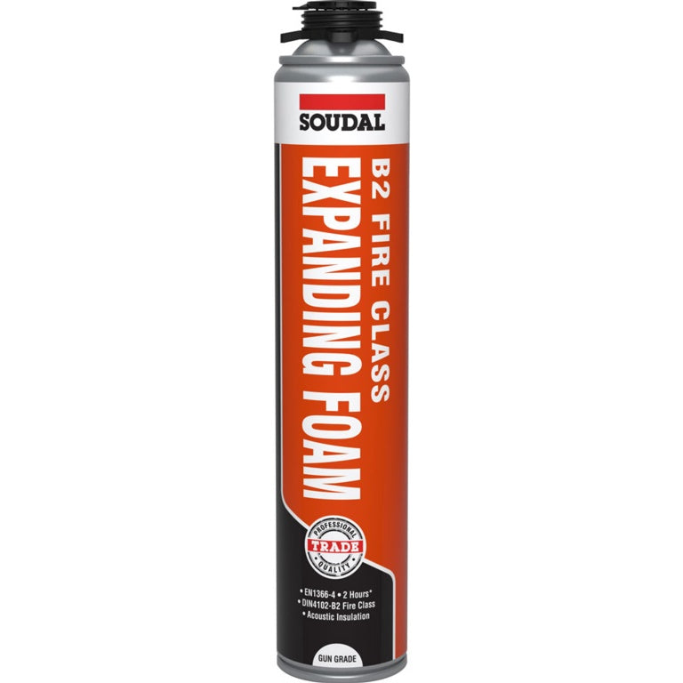 Soudal B2 Fire & Acoustic Expanding Foam 750ml - GUN GRADE