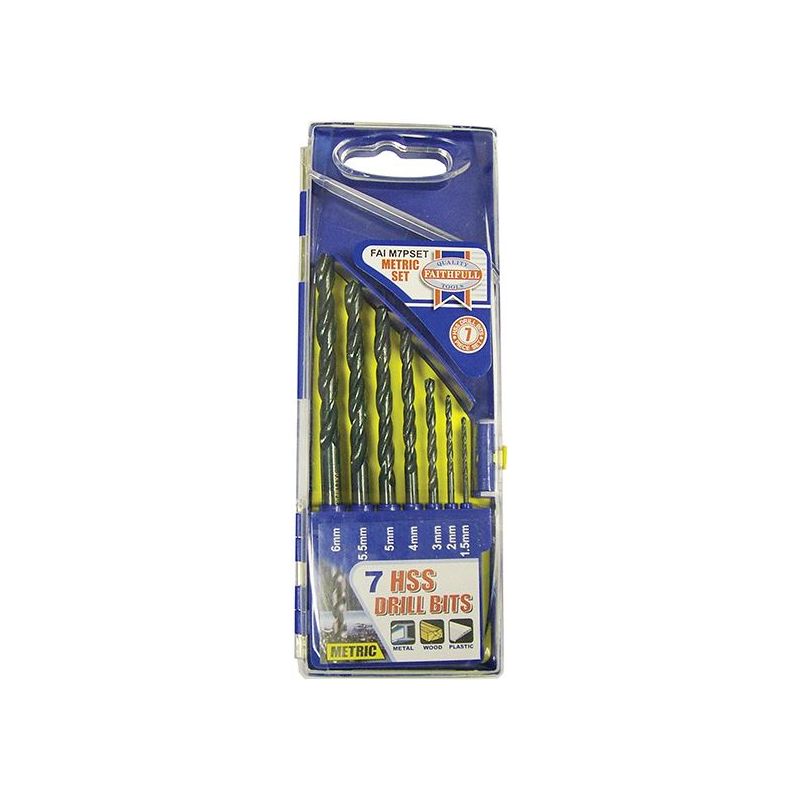 Faithfull HSS Drill Bit Set, 7 Piece (1.5-6.0mm) Faithfull - RockBottom Northampton