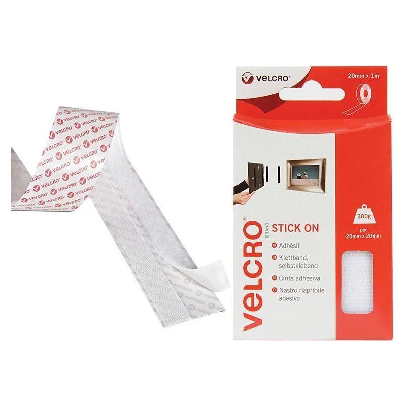 Velcro® Brand VELCRO® Brand Stick On Tape 20mm x 1m White VELCRO® Brand - RockBottom Northampton