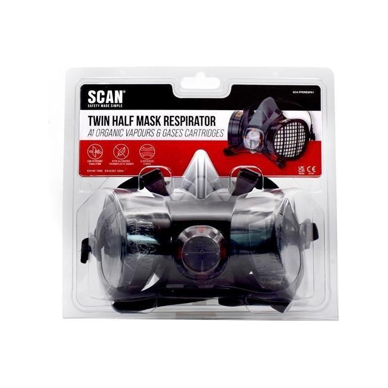Scan Twin Half Mask Respirator + A1 Refills Scan - RockBottom Nothampton