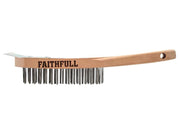 Faithfull Lightweight Scratch Brush with Scraper, Four Row Faithfull - RockBottom Northampton