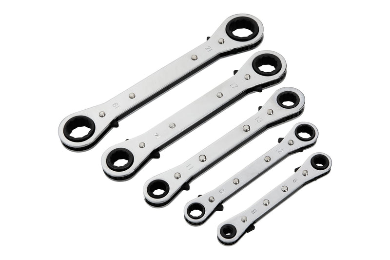 Blue Spot Tools 5 PCE Metric Ratchet Ring Spanner Set (6-21mm)