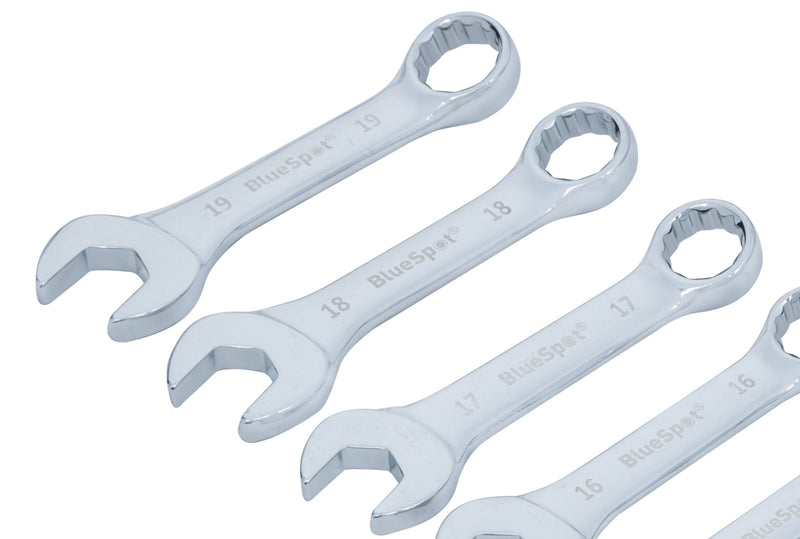 Blue Spot Tools 10 PCE Chrome Vanadium Metric Stubby Spanner Set (10-19mm)