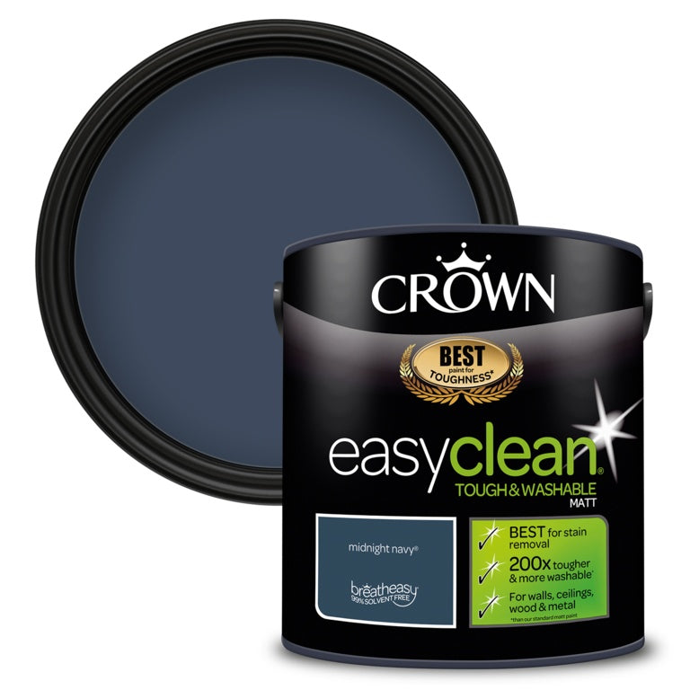 Crown Easyclean Matt Emulsion 2.5L Midnight Navy