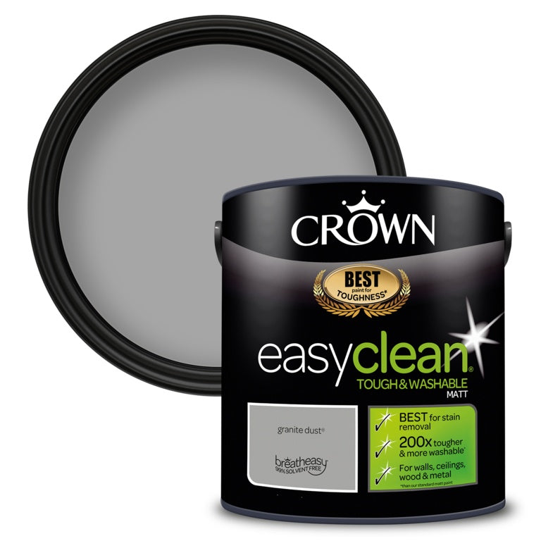 Crown Easyclean Matt Emulsion 2.5L Granite Dust