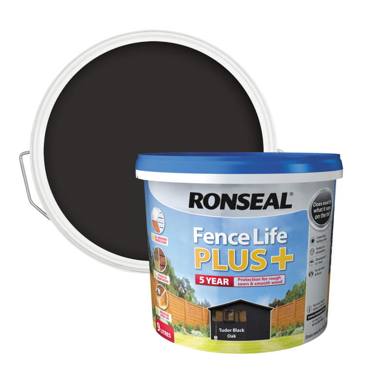 Ronseal Fence Life Plus 9L Tudor Black Oak