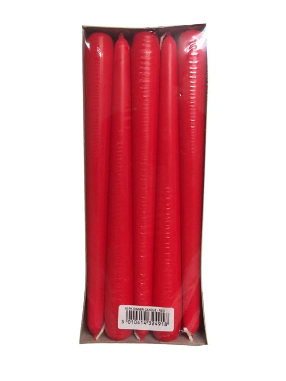 Price's Candles Dinner Candles Pack 10 Red