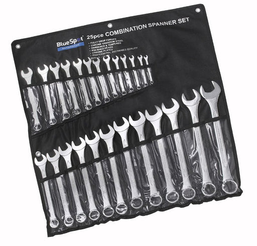 Blue Spot Tools 25 PCE Chrome Vanadium Metric Combination Spanner Set (6-32mm)