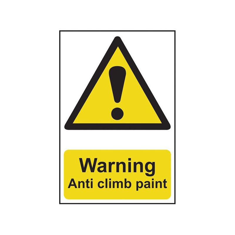 Scan Warning Anti Climb Paint - PVC Sign 200 x 300mm Scan - RockBottom Nothampton