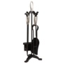 Hearth & Home Black Companion Set With Pewter Handles 5 Piece 24"