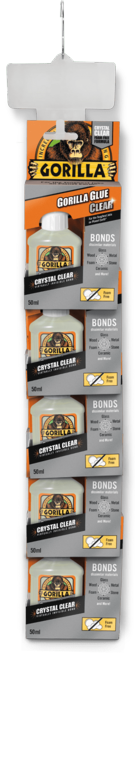 Gorilla Clear Glue 50ml 5 Piece Clip Strip