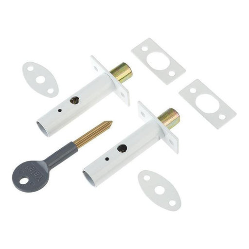 Yale Locks PM444 Door Security Bolts White Finish Visi of 2 Yale Locks - RockBottom Northampton