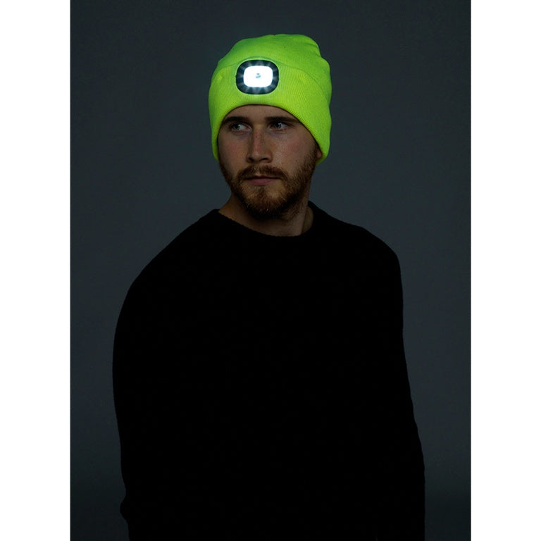 Storm Ridge Adult LED Beanie Hat Yellow